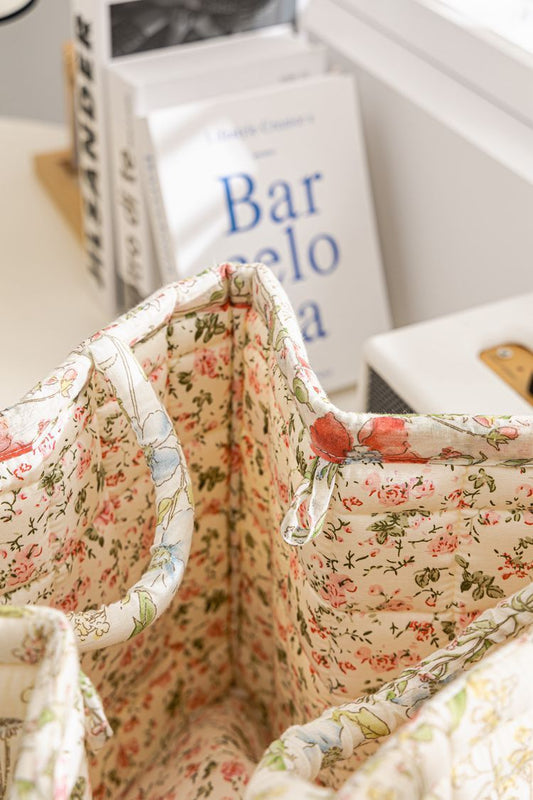 Quilted storage basket